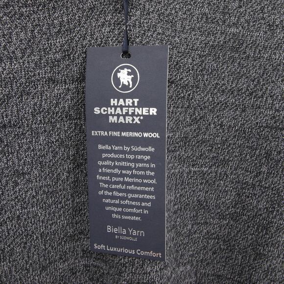 Hart Schaffner Marx Sweater Vest Gray Men's Extra Fine Merino Wool V Neck NWT 2X - Picture 7 of 11